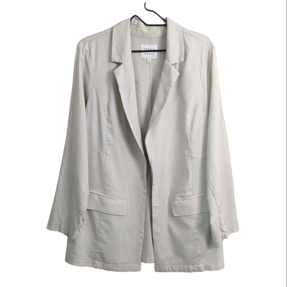 torrid Jackets & Blazers - Torrid women natural tan linen blend lightweight open long blazer jacket size 2X